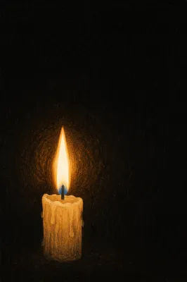 Single Candle of Courage in Darkness