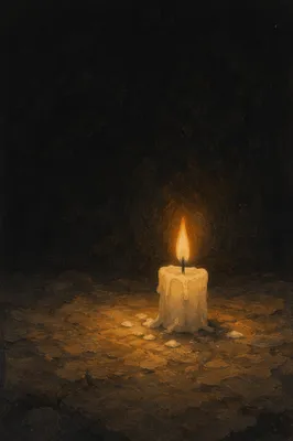 Single Candle of Courage in Darkness