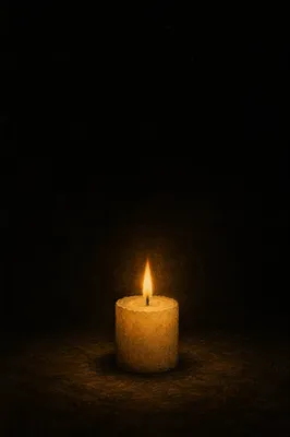 Single Candle of Courage in Darkness