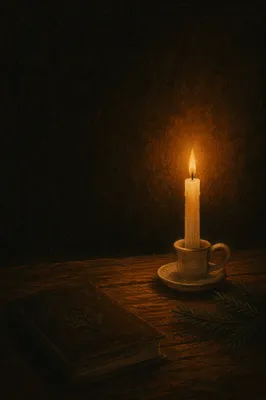 Single Candle of Courage in Darkness