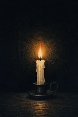 Single Candle of Courage in Darkness