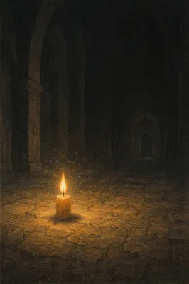 Single Candle of Courage in Darkness