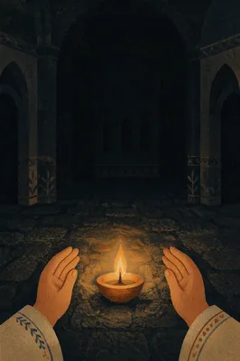Single Candle of Courage in Darkness