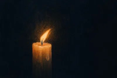 Single Candle of Courage in Darkness