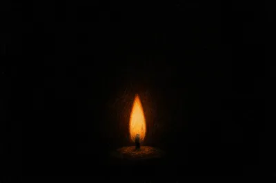 Single Candle Flame of Quiet Courage