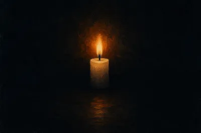 Single Candle of Courage in Darkness