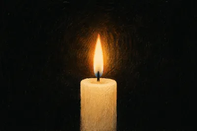 Single Candle of Courage in Darkness