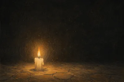 Single Candle of Courage in Darkness