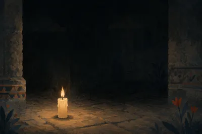 Single Candle of Courage in Darkness