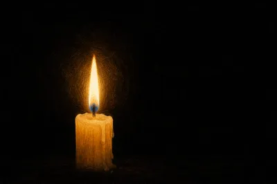 Single Candle of Courage in Darkness