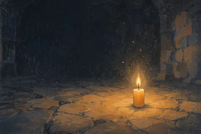 Single Candle Courage in Vast Darkness