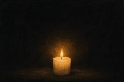 Single Candle of Courage in Darkness