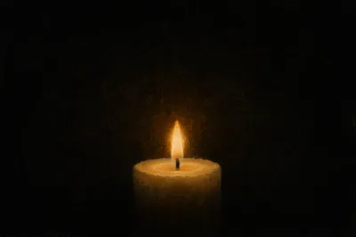 Single Candle of Courage in Darkness