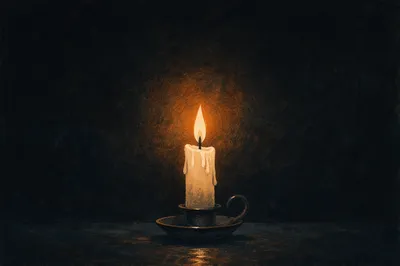 Single Candle of Courage in Darkness