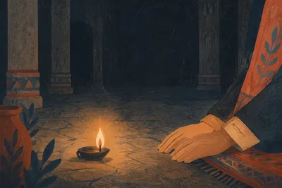 Courage Candle Burning in Vast Darkness