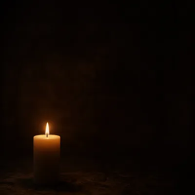 Single Candle of Courage in Darkness