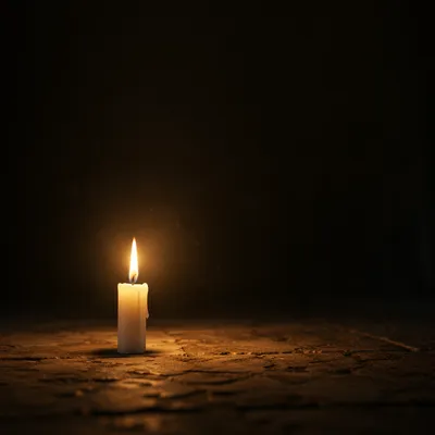 Single Candle of Courage in Darkness