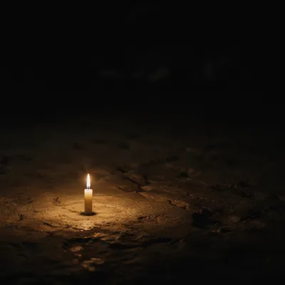 Single Candle of Courage in Darkness