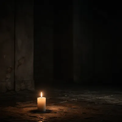 Single Candle of Courage in Darkness