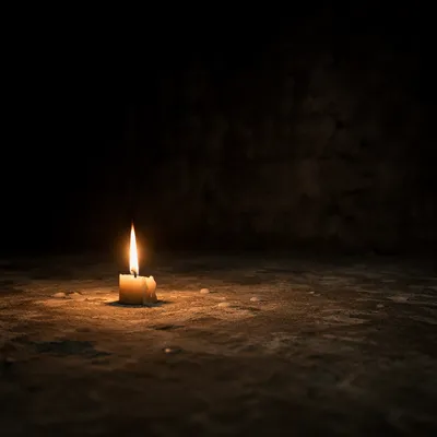 Single Candle of Courage in Darkness
