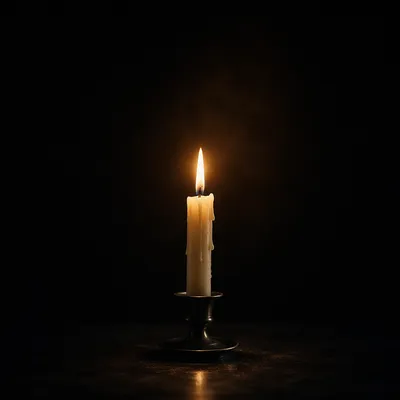 Single Candle of Courage in Darkness