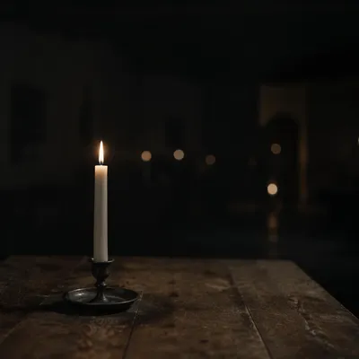 Single Candle of Courage in Darkness