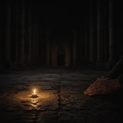 Courage Candle Burning in Vast Darkness
