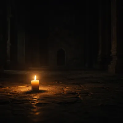 Single Candle of Courage in Darkness