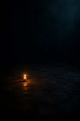 Single Candle of Courage in Darkness