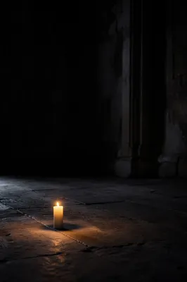 Single Candle of Courage in Darkness