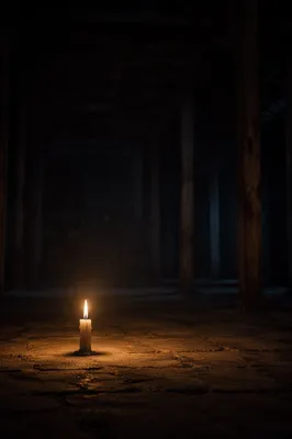 Single Candle of Courage in Darkness