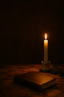 Single Candle of Courage in Darkness