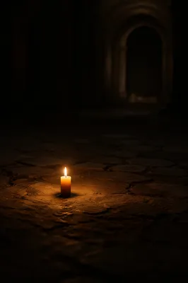 Single Candle of Courage in Darkness