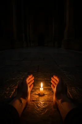 Courage Candle in Vast Darkness