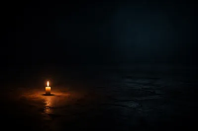 Single Candle Courage in Vast Darkness