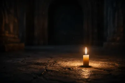 Single Candle of Courage in Darkness