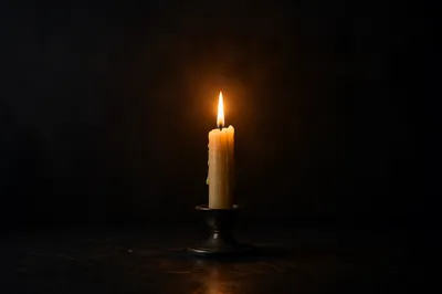 Single Candle of Courage in Darkness