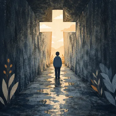 Hope Beyond the Dark Tunnel Cross