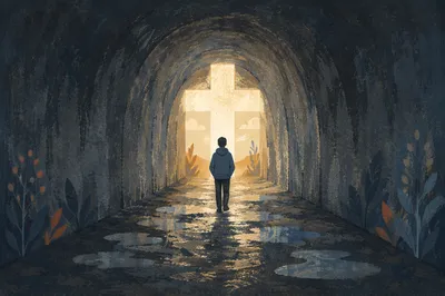 Hope Beyond the Dark Tunnel Cross