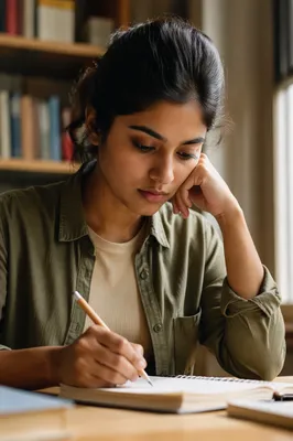 Focused College Student by Window