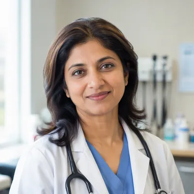 Compassionate Female Doctor in Clinic Portrait