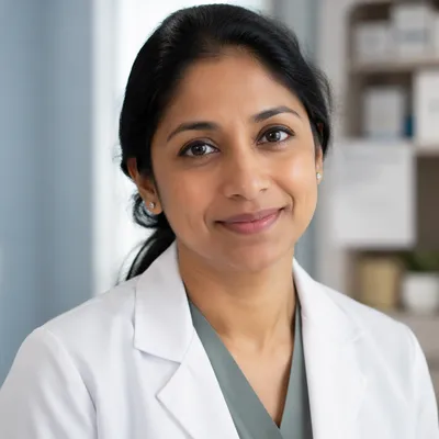 Compassionate Female Doctor in Clinic Portrait