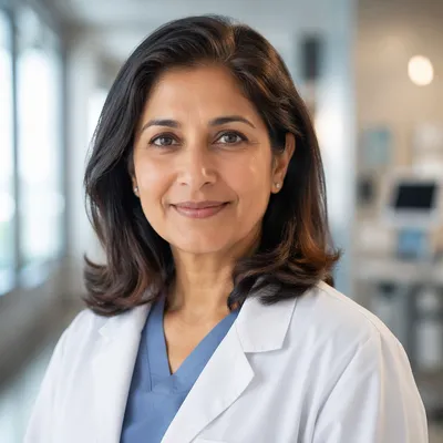 Compassionate Female Doctor in Clinic Portrait
