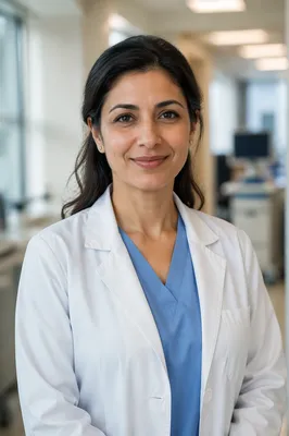 Compassionate Female Doctor in Clinic Portrait