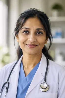 Compassionate Female Doctor in Clinic Portrait