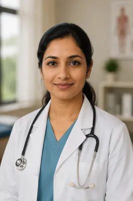 Compassionate Female Doctor Headshot Portrait