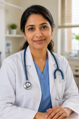 Compassionate Female Doctor in Clinic Portrait