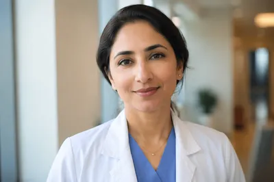 Compassionate Female Doctor in Clinic Portrait