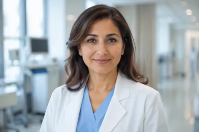 Compassionate Female Doctor in Clinic Portrait