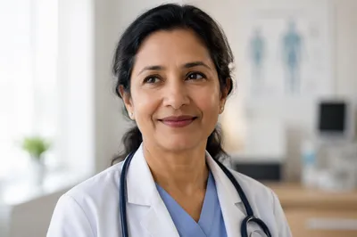 Compassionate Female Doctor in Clinic Portrait